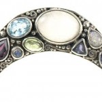 Gemstone Moon Pin