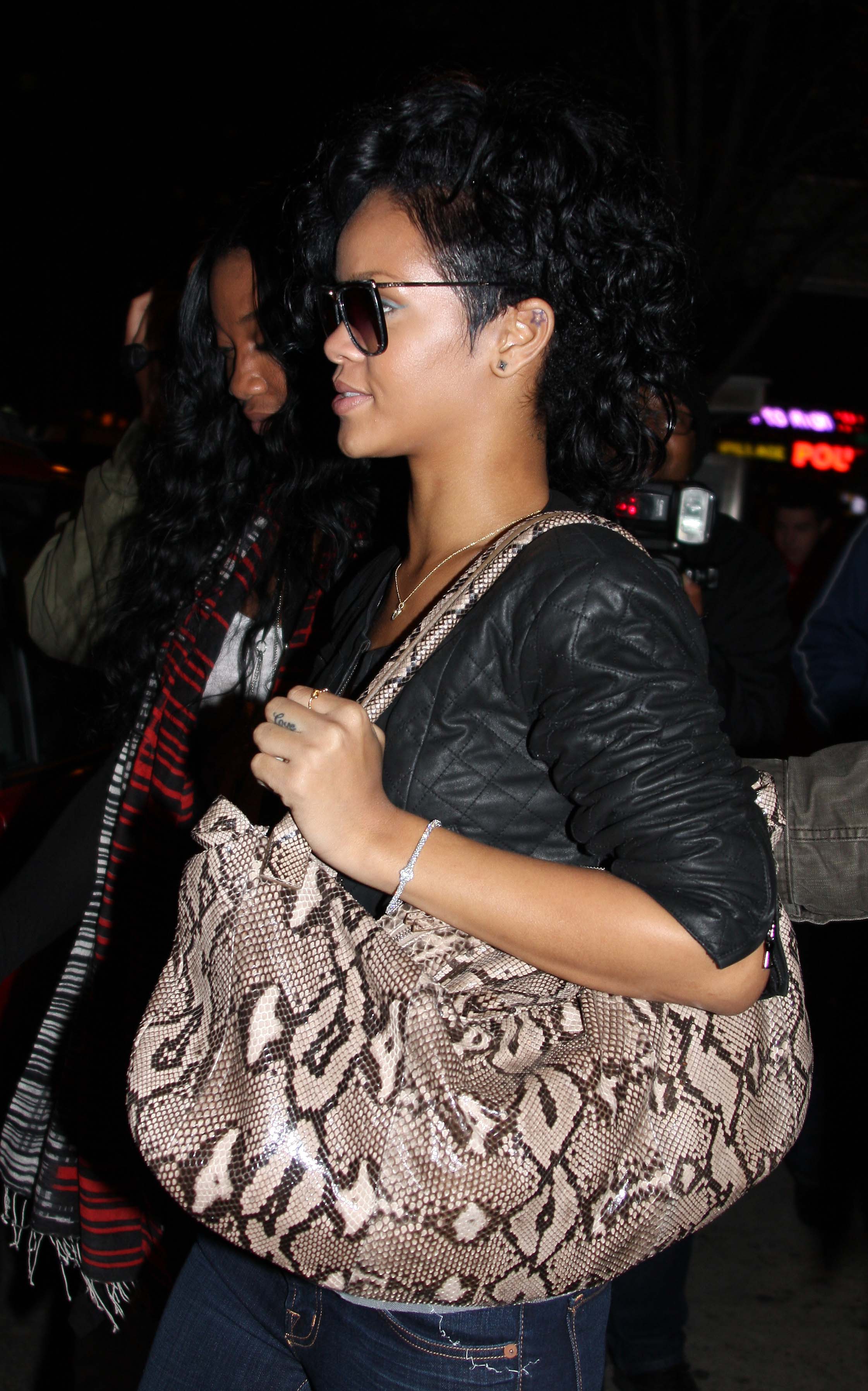 Celebrity Fashion: Rhianna's Python Satchel Handbag