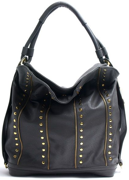 grey studded bag