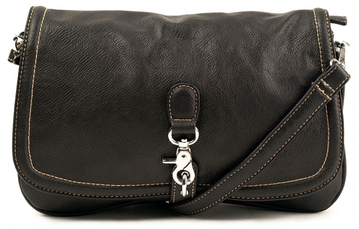 black messenger clutch