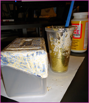 diy glitter with modge podge