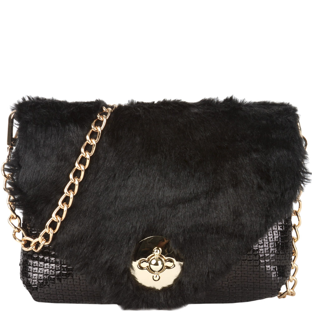 Arielle Faux Fur & Sequin Clutch