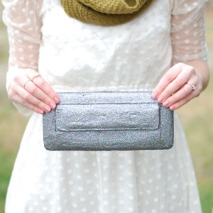 diy kate spade glitter clutch