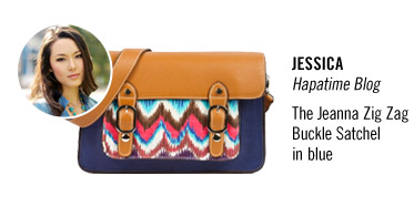 Jessica and the Jeanna Zig Zag Buckle Satchel