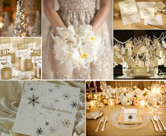 silver and gold wedding