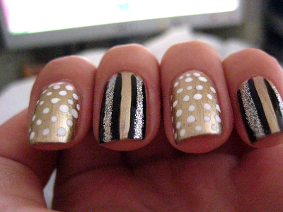 silver and gold nails