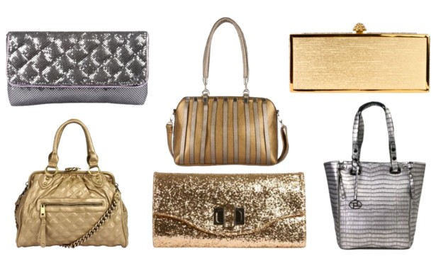 silver and gold handbags
