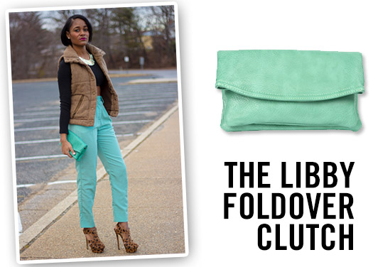 mint green clutch