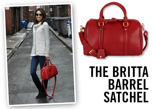 red structured satchel