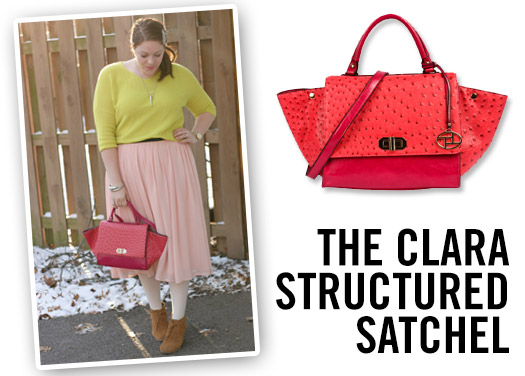 pink winged satchel