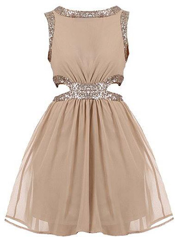 sparkly nude dress