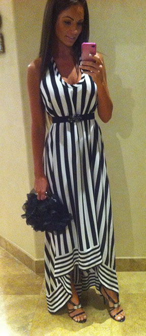 striped maxi dress for a wedding