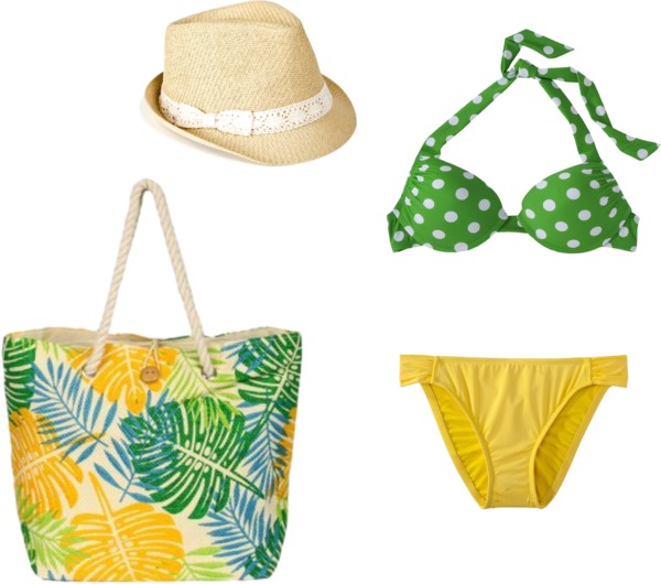 tropical beach tote