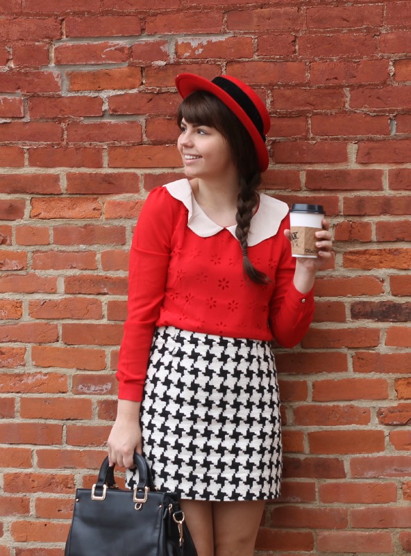 Fall Outfit Inspiration - Ladylike, Black, White, Red