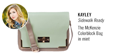 Kayley's holiday handbag pick - The Mackenzie Colorblock Bag in mint