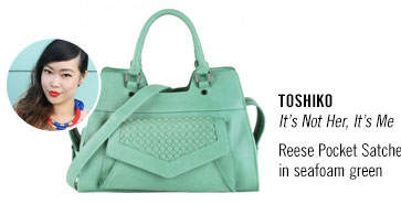 Toshiko's holiday handbag pick - The Reese Pocket Satchel in seafoam green