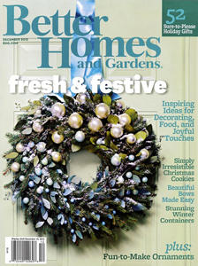 Better Homes and Gardens December 2012 cover