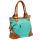 Parker Striped Satchel Brown Turquoise 