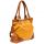 Parker Striped Satchel Brown Yellow Turquoise