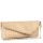 Beige Faux Ostrich Leatherette Clutch