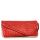 Red Faux Ostrich Leatherette Clutch