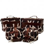 Giraffe Print Cosmetic Bag Set