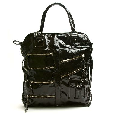 Nicole Lee Multi-Zipper Patent Tote