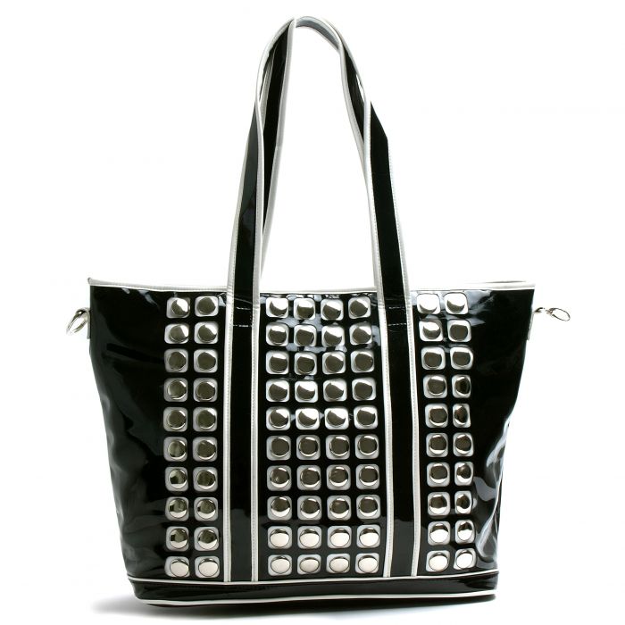 Laptop Bags - The Heather Patent Stud Tote