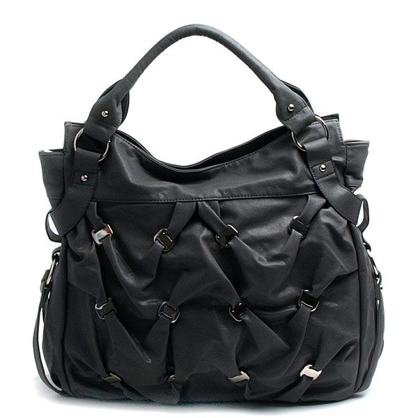 gray tote handbag