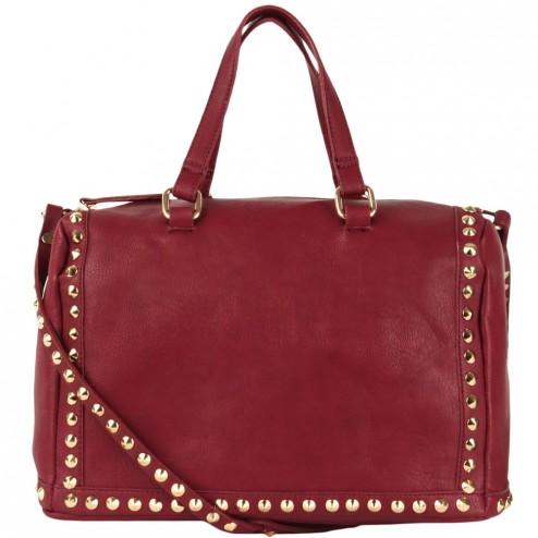 Beth Studded Barrel Satchel
