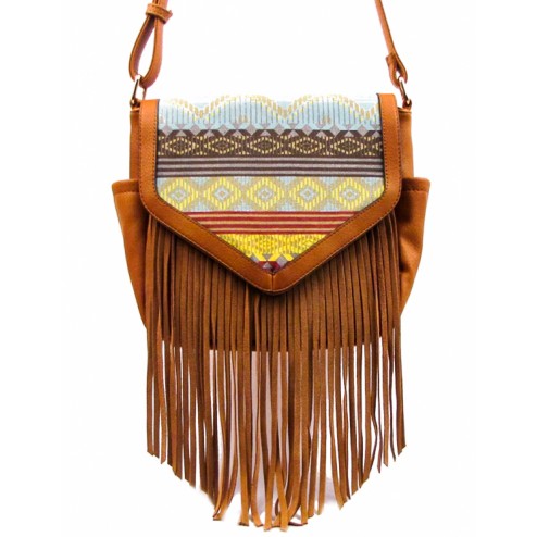 Jewel Tribal Fringe Crossbody