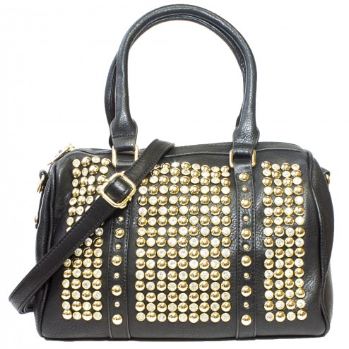 Kayla Studded Barrel Satchel