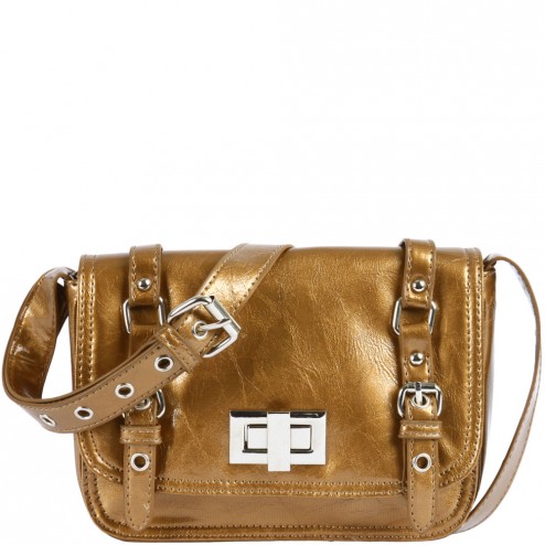 Genevieve Patent Messenger Bag