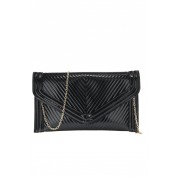 Cordelia Chevron Patent Clutch