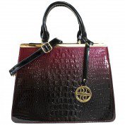 Pearl Exotic Structured Satchel in Red