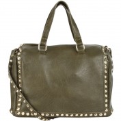 Beth Studded Barrel Satchel