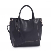 Billie Zipper Detail Satchel-Black