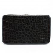 Tami Exotic Croc Wallet in Black