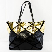 Madison Geometric Tote Bag in Gold