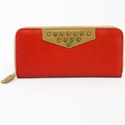 Mel Studded Wallet in Red