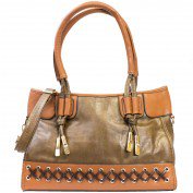 Carissa Stitch Tote in Brown