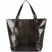 Liz Exotic Croc Tote in Black