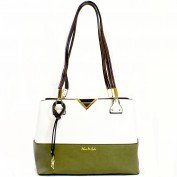 Ramona Shoulder Bag in White/Olive