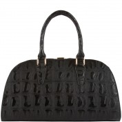 Holly Exotic Croc Satchel in Black