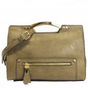 Birkli Structured Satchel Handbag in Tan