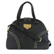 Mandy Studded Structured Satchel in Grey