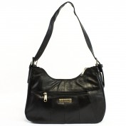 Ronnie Leather Shoulder Bag in Black