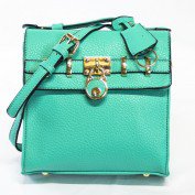 Greta Structured Satchel in Turquoise