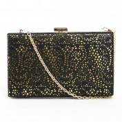 Roslyn Perforated Clutch in Black