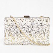 Roslyn Perforated Clutch in White